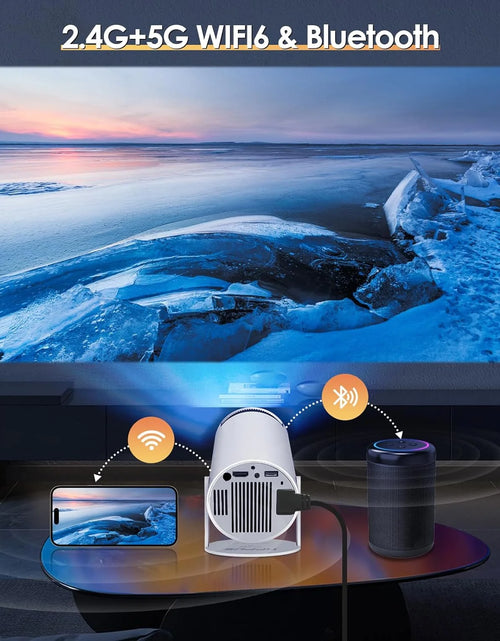 Load image into Gallery viewer, Mini Projector with Wifi and Bluetooth,4K 1080P Supported,Outdoor Movie Projector
