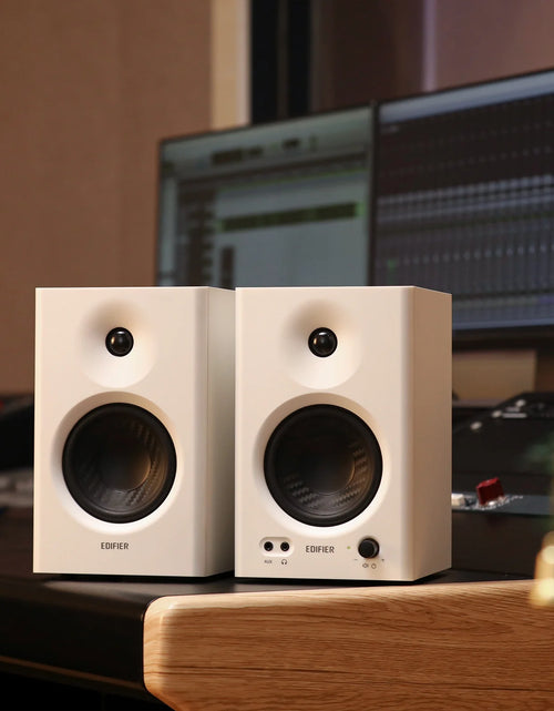 Load image into Gallery viewer, MR4 Powered Studio Monitor Speakers, 4&quot; Active Near-Field Monitor Speaker - White (Pair)
