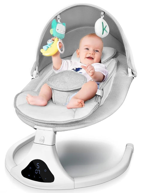 Load image into Gallery viewer, Electric Baby Swing for Infants, Bluetooth Swing Baby Bouncer Baby Rocker with Intelligence Timing, Gray
