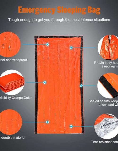 Load image into Gallery viewer, Outdoor Emergency Survival Sleeping Bag Thermal Blanket Mylar Waterproof Reusable Sack Portable Camping Hiking Emergency Gear
