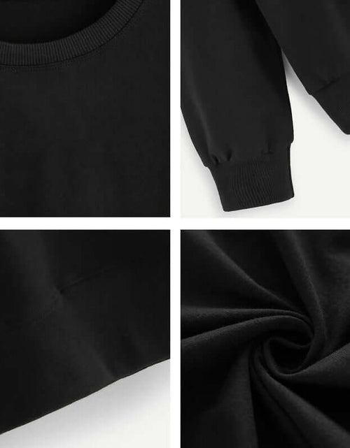 Load image into Gallery viewer, Close-up details of women&#39;s black religious sweatshirt, soft fabric, perfect for autumn, featuring Jesus the Way the Truth the Life print.
