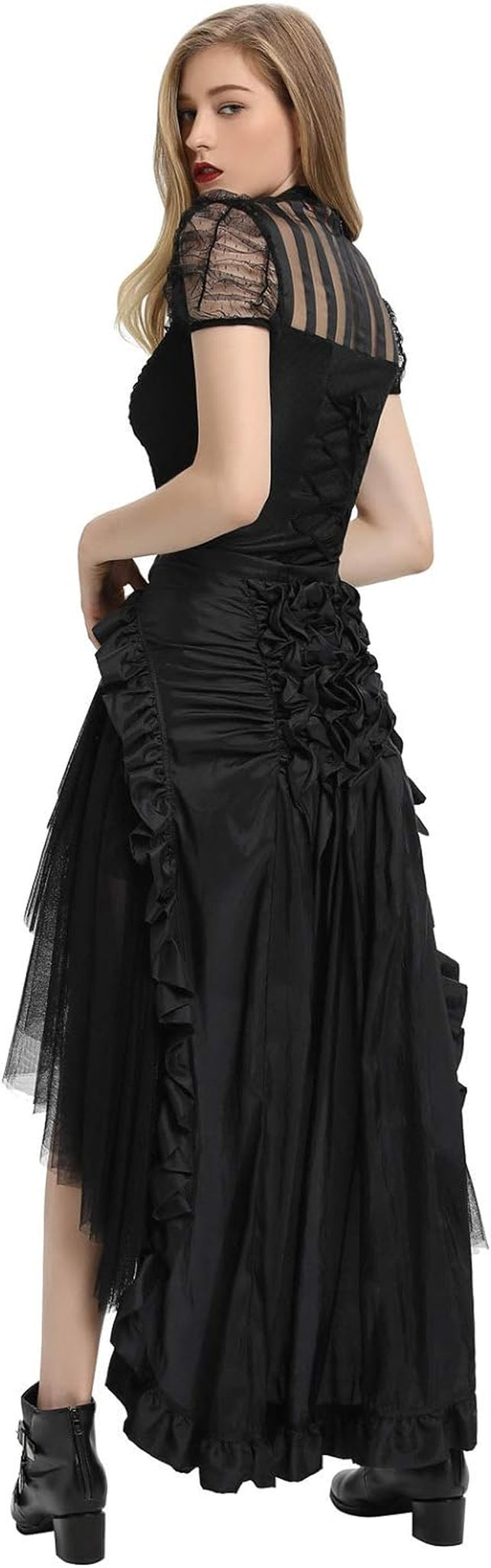 Women'S Steampunk Gothic Wrap Skirt Victorian Ruffles Pirate Skirt