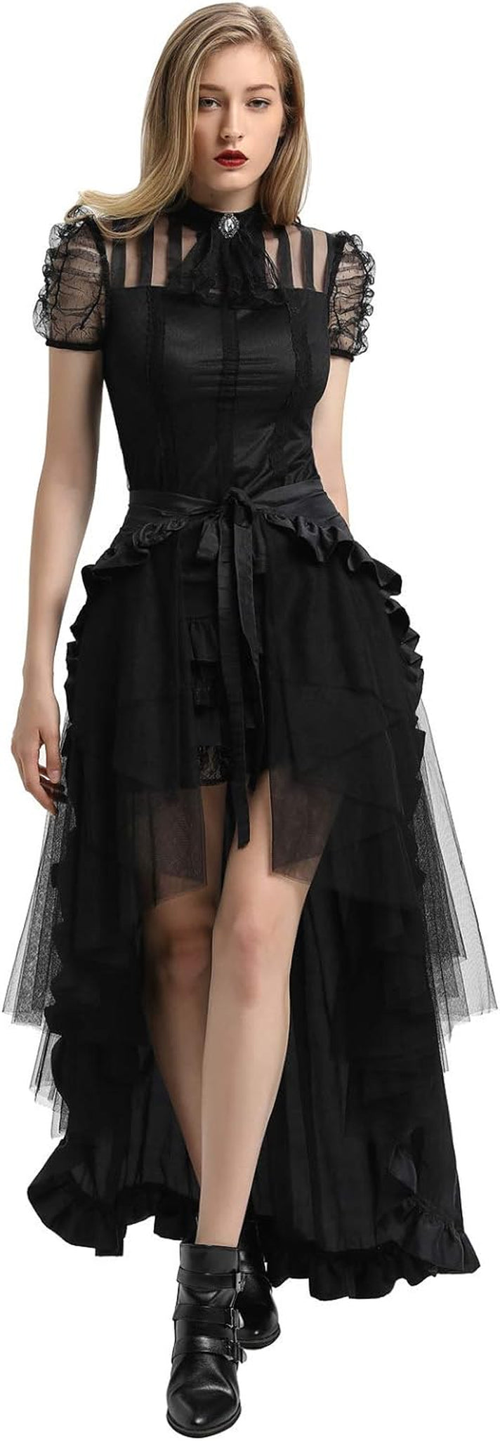 Women'S Steampunk Gothic Wrap Skirt Victorian Ruffles Pirate Skirt