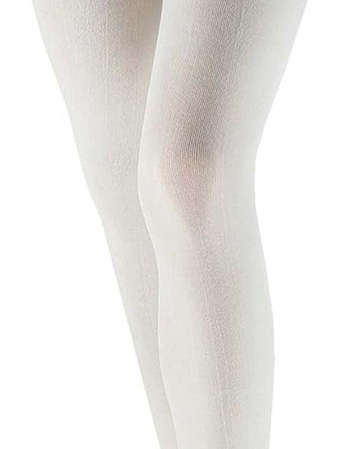 Load image into Gallery viewer, Women&#39;s signature combed cotton footless tights, warm and durable with flat seams, perfect under skirts and shorts.
