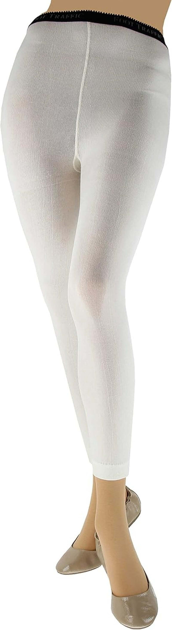 Women's signature combed cotton footless tights, warm and durable with flat seams, perfect under skirts and shorts.