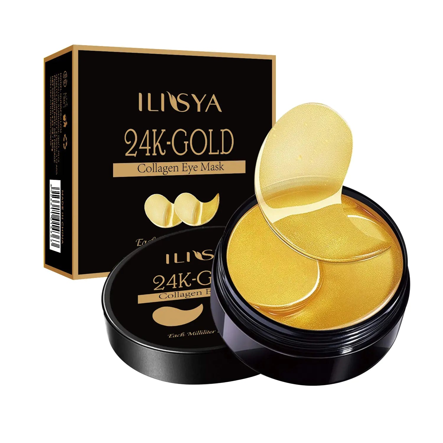 Ilisya 24K Gold Collagen Eye Mask | Hydrating Eye Patches for Dark Circles