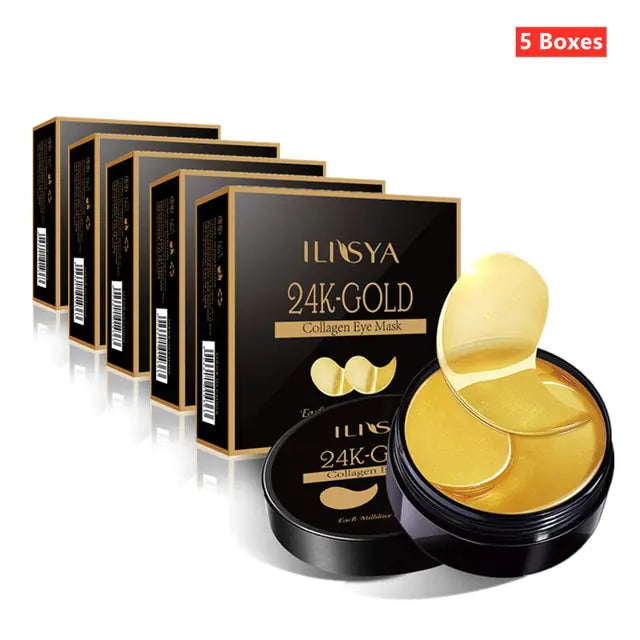 Ilisya 24K Gold Collagen Eye Mask | Hydrating Eye Patches for Dark Circles