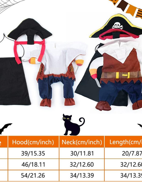 Load image into Gallery viewer, Funny Cat Pirate Costumes - Caribbean Style Pet Dressing up Cosplay Party Costume with Hat Small to Medium Dogs Cats Kitty Cute Fashion Prop Apparel for Halloween Christmas Party Accessories (S)
