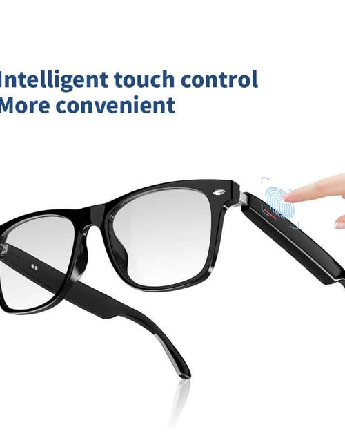 Load image into Gallery viewer, Smart glasses with intelligent touch control for calls and music, featuring a sleek black design and user-friendly interface.
