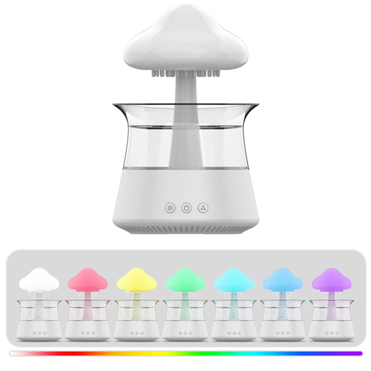 Jetclutch Cloud Rain Humidifier with 7 Colour Lights Timer Portable Raindrop Cloud Humidifier Reusable Aroma Diffuser Humidifier