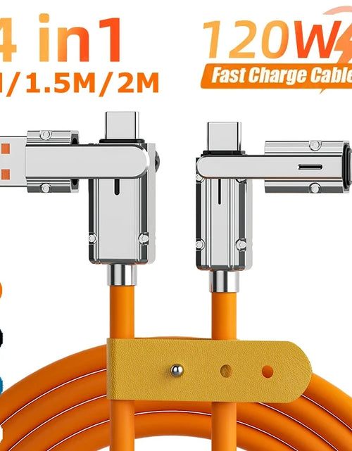 Load image into Gallery viewer, 4 in 1 120W USB Type C to Type C IOS Cable 3 in 1 PD 100W Fast Charging Data Cable for Iphone 11 12 13 14 15 Pro Max Samsung S24
