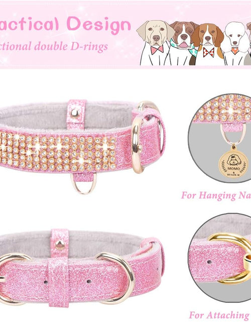 Load image into Gallery viewer, Cat Collar, Dog Collar, [Bling Rhinestones] Premium PU Leather with Pendant Adjustable Collars for Cat and Small to Medium Dog
