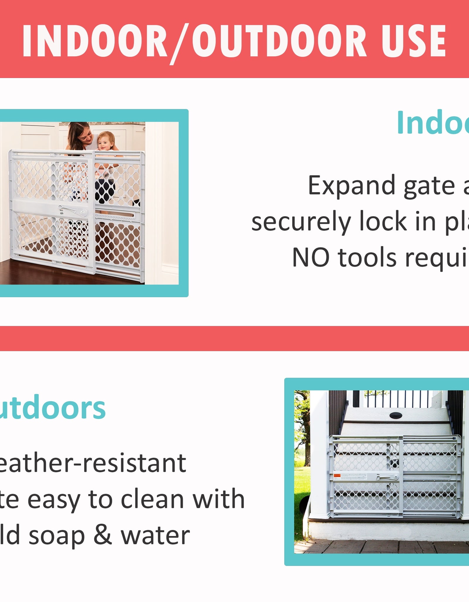 Toddleroo by  Supergate Explorer Baby Gate - 26 to 42 Inches Wide and Stands 26 Inches Tall