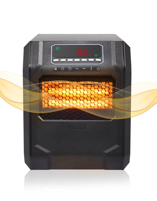 Load image into Gallery viewer, 1500W Remote Control Portable Electric LED Quartz Infrared Fan Space Heater, Black
